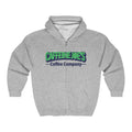 Unisex Heavy Blend full zip hooded sweatshirt by Printify, showing front view with hood and zip closure in soft fabric.