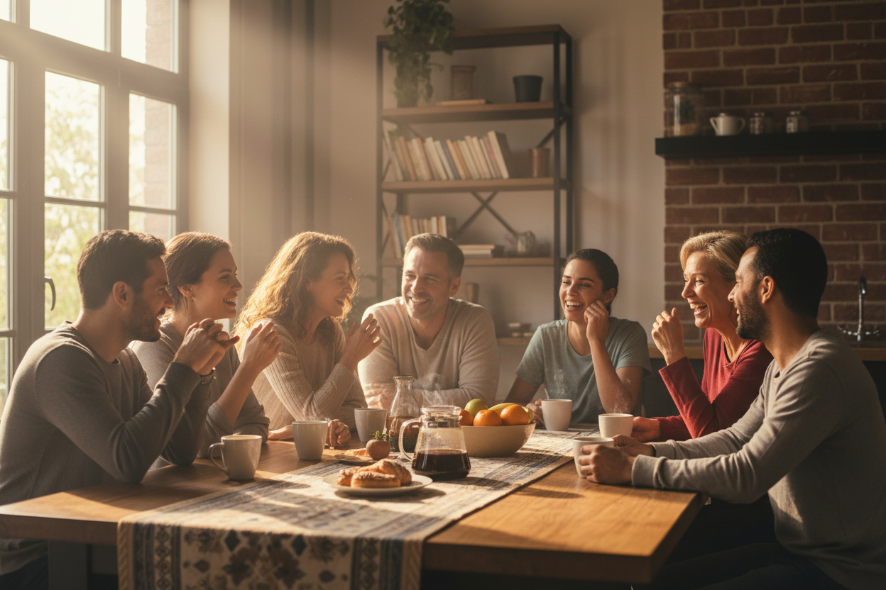 Alternative family and friends coffee scene